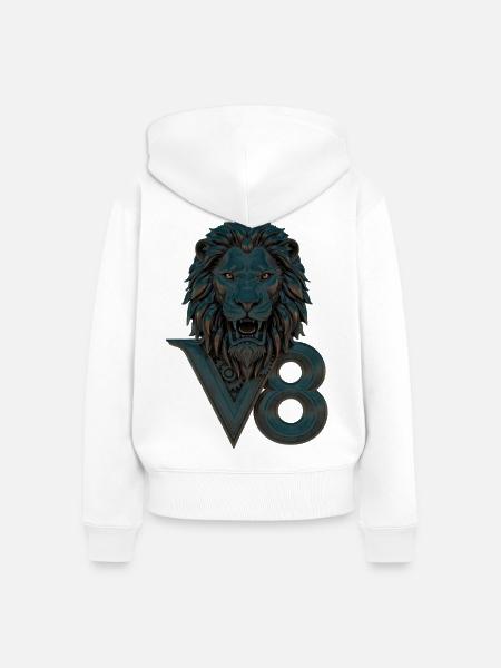 V8 - Frauen Premium Bio Zip Hoodie - Weiß