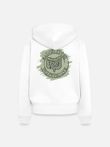 Bauchgefühl - Frauen Premium Bio Zip Hoodie - Weiß