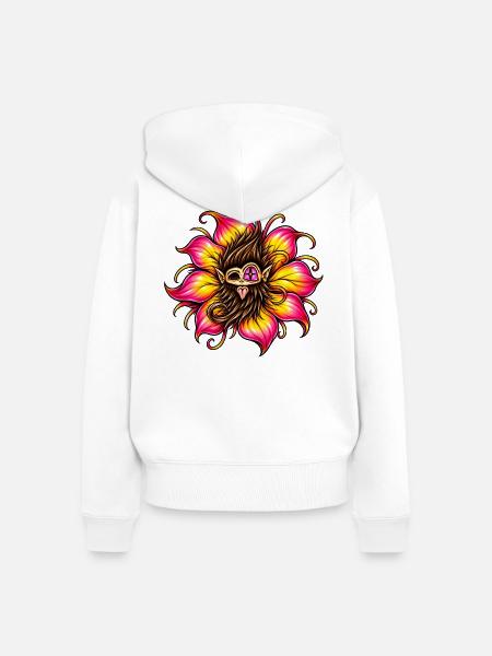 baertige_blume - Frauen Premium Bio Zip Hoodie - Weiß