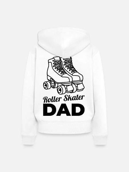 Rollschuhläufer Papa - Frauen Premium Bio Zip Hoodie - Weiß