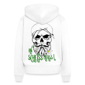 Crâne avec tente à bière du festival folklorique Edelweiss - Sweat à capuche zippé Premium bio Femme - blanc - Dos - AI Model Female 172 light (172cm)