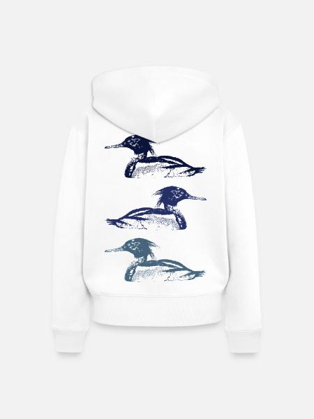 MERGUS - Frauen Premium Bio Zip Hoodie - Weiß