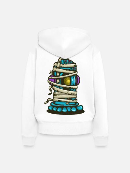 Außerirdischer in Verbände gewickelt - Frauen Premium Bio Zip Hoodie - Weiß
