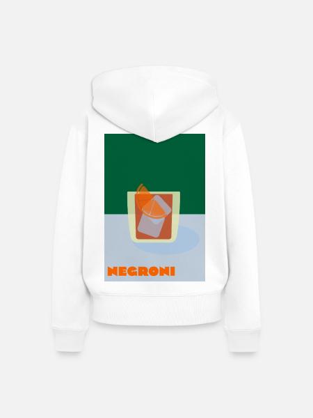 Negroni – Bold Cocktail Print - Frauen Premium Bio Zip Hoodie - Weiß