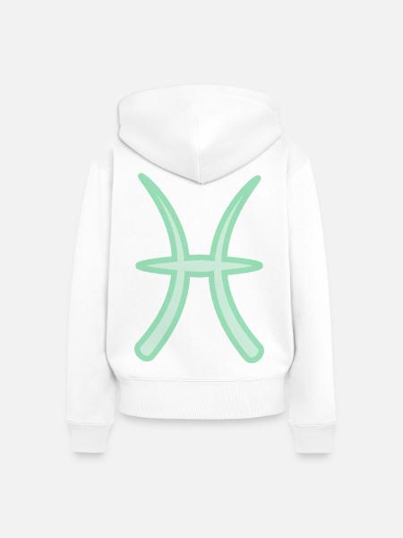 Fische-Tierkreiszeichen Pastellgrün - Frauen Premium Bio Zip Hoodie - Weiß