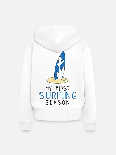 Surfer - Frauen Premium Bio Zip Hoodie - Weiß