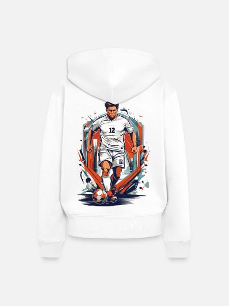 Fußballspier Nummer 12 - Frauen Premium Bio Zip Hoodie - Weiß