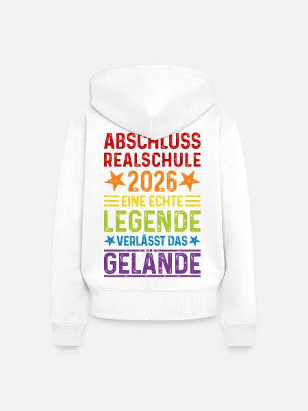 Abschluss 2026 Realschule - Frauen Premium Bio Zip Hoodie - Weiß