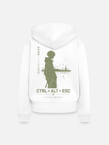 Ctrl+Alt+Esc Stadt-Silhouette - Frauen Premium Bio Zip Hoodie - Weiß