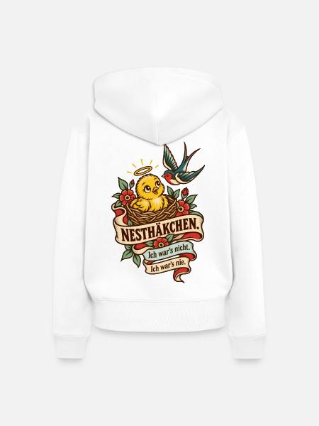 Nesthäkchen Ich wars nicht - Frauen Premium Bio Zip Hoodie - Weiß