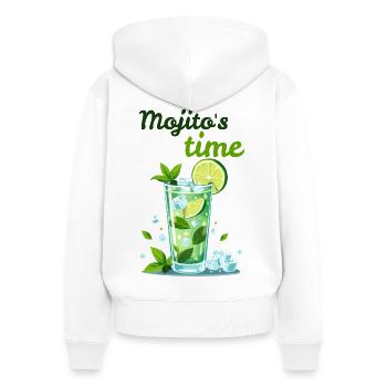 Cocktail mojito par Helfspawn - Sweat à capuche zippé Premium bio Femme - blanc - Dos - AI Model Female 172 light (172cm)