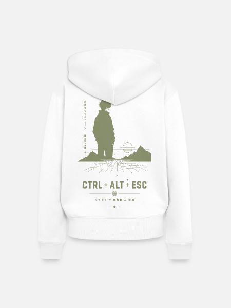 Ctrl Alt Esc Retro Skyline - Frauen Premium Bio Zip Hoodie - Weiß