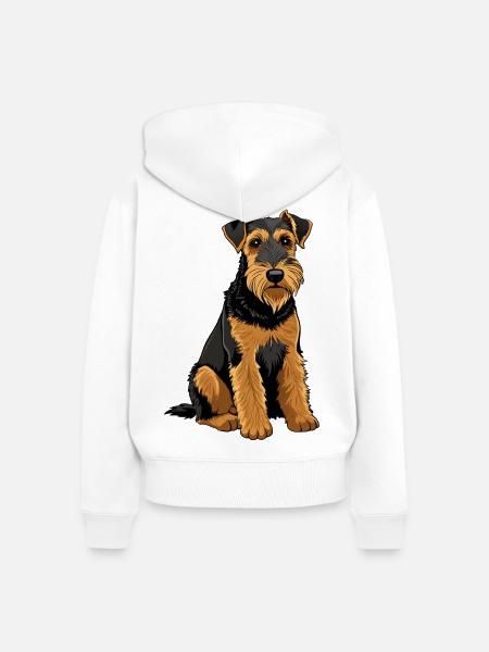 Airedale Terrier-Hund - Frauen Premium Bio Zip Hoodie - Weiß