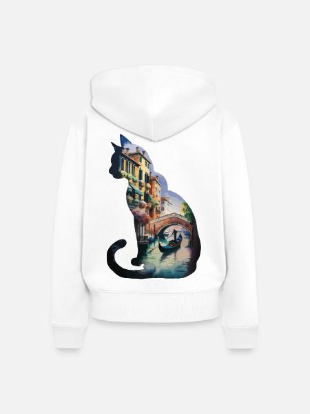 Venezianischer Stadtkreis Silhouette - Frauen Premium Bio Zip Hoodie - Weiß