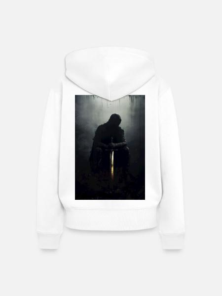 Poster Illustration Chevalier - Frauen Premium Bio Zip Hoodie - Weiß
