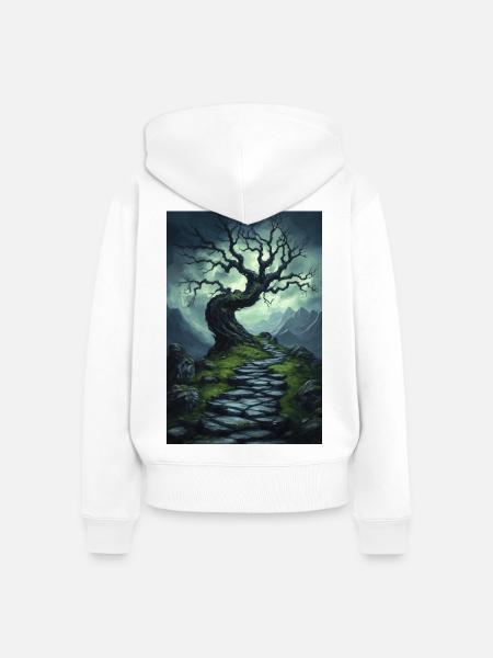 Dark Fantasy Illustration - Frauen Premium Bio Zip Hoodie - Weiß