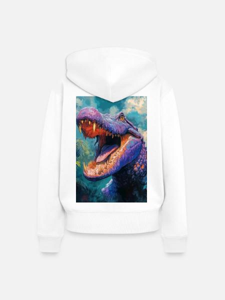 Illustration eines Krokodils - Frauen Premium Bio Zip Hoodie - Weiß