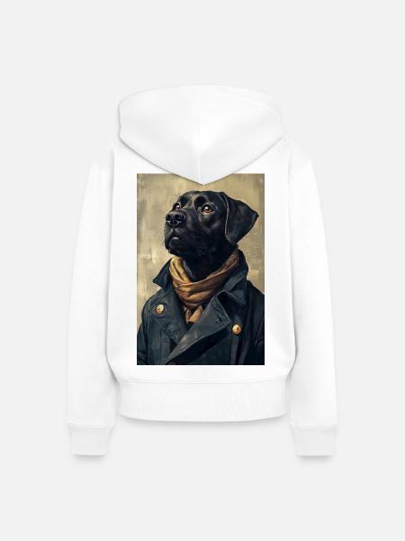 Illustration eines humanoiden Hundes - Frauen Premium Bio Zip Hoodie - Weiß