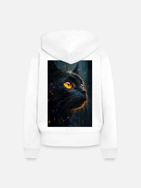 Illustration einer Katze - Frauen Premium Bio Zip Hoodie - Weiß