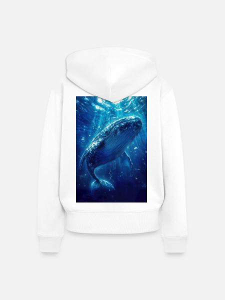 Illustration eines Wals - Frauen Premium Bio Zip Hoodie - Weiß