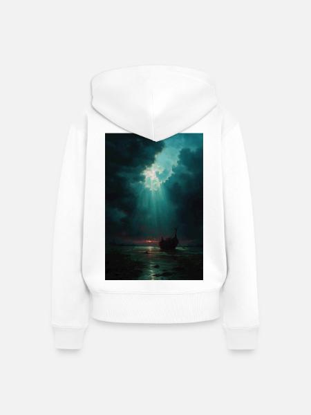 Illustration einer Naturlandschaft - Frauen Premium Bio Zip Hoodie - Weiß