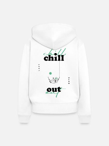 Chill Out  - Frauen Premium Bio Zip Hoodie - Weiß