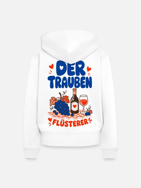 Wein Der Traubenflüsterer Weinkenner - Frauen Premium Bio Zip Hoodie - Weiß