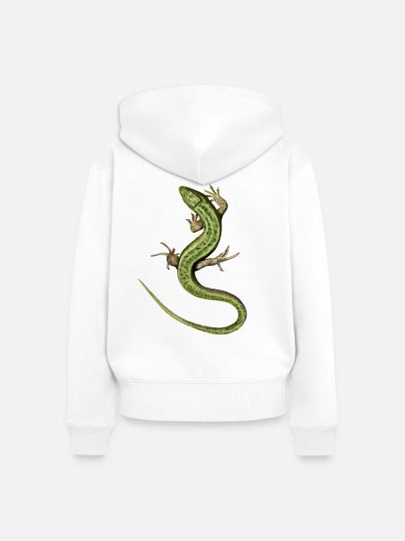 Eidechse - Frauen Premium Bio Zip Hoodie - Weiß