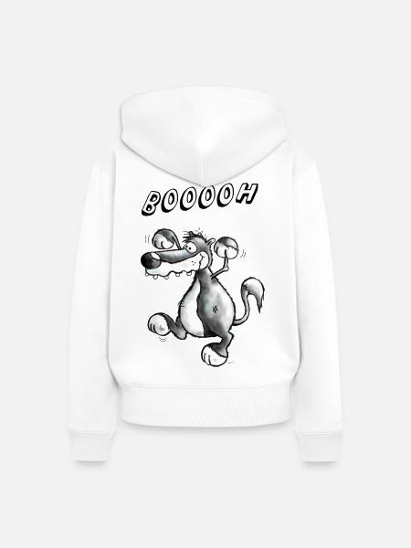 Wilder Wolf - Frauen Premium Bio Zip Hoodie - Weiß