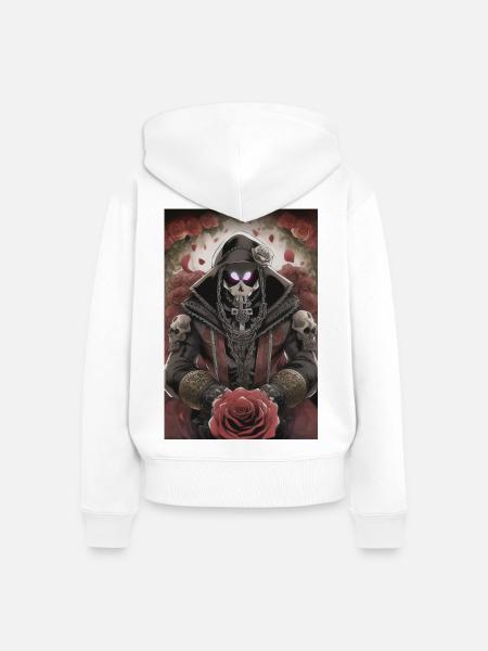 Totenkopf Mann - Frauen Premium Bio Zip Hoodie - Weiß