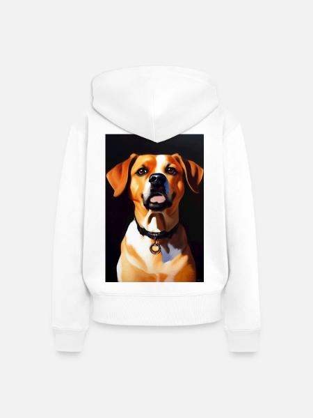 Hunde Bild - Frauen Premium Bio Zip Hoodie - Weiß