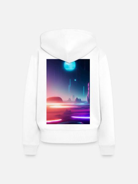 Futuristisches Weltall - Frauen Premium Bio Zip Hoodie - Weiß