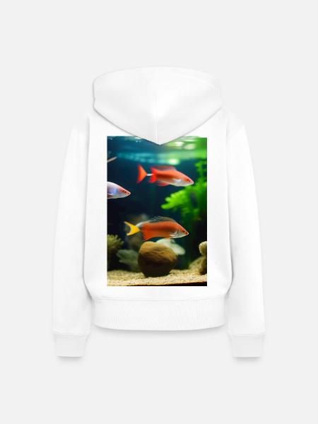 Fische, Aquarium - Frauen Premium Bio Zip Hoodie - Weiß