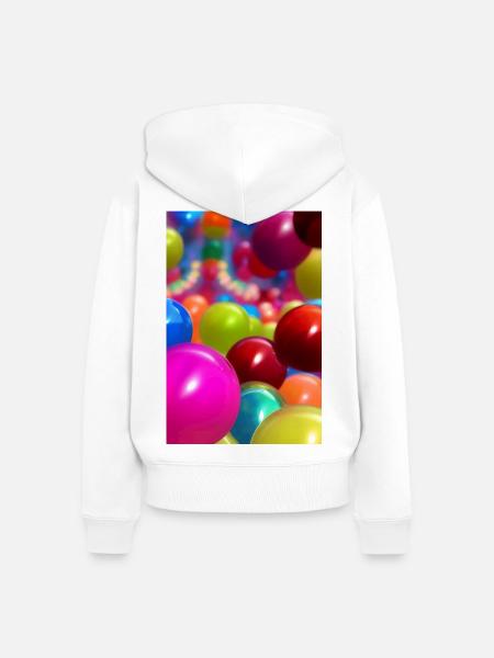 Bunte Bälle - Frauen Premium Bio Zip Hoodie - Weiß
