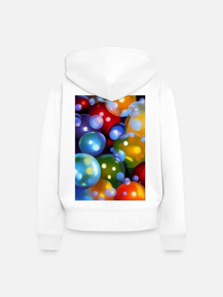 Bunte Blasen - Frauen Premium Bio Zip Hoodie - Weiß