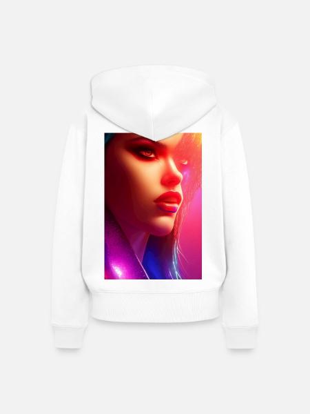 Schöne Frau - Frauen Premium Bio Zip Hoodie - Weiß