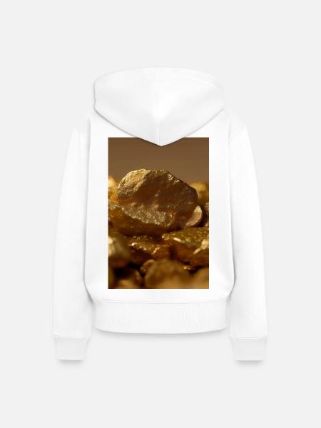 Gold Stücke - Frauen Premium Bio Zip Hoodie - Weiß