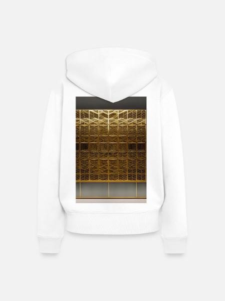 Gold Muster - Frauen Premium Bio Zip Hoodie - Weiß