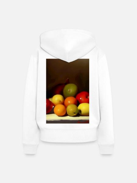 Früchte - Frauen Premium Bio Zip Hoodie - Weiß