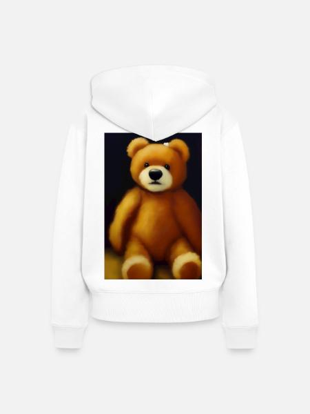 Teddybär - Frauen Premium Bio Zip Hoodie - Weiß