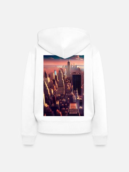 New York City Skyline - Frauen Premium Bio Zip Hoodie - Weiß