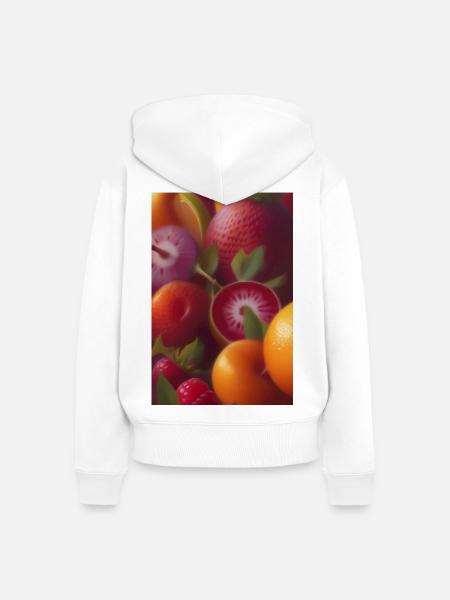 Früchte - Frauen Premium Bio Zip Hoodie - Weiß