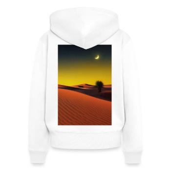 Arabische Wüste - Frauen Premium Bio Zip Hoodie - Weiß - Hinten - AI Model Female 172 light (172cm)