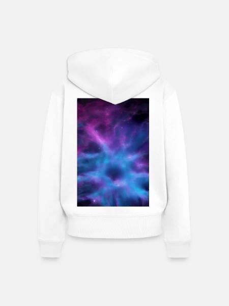 Galaxie Bild - Frauen Premium Bio Zip Hoodie - Weiß