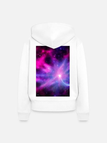 Galaxie Bild - Frauen Premium Bio Zip Hoodie - Weiß