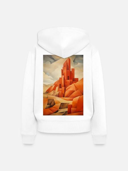 Wüstenlandschaft, Wüstendorf - Frauen Premium Bio Zip Hoodie - Weiß