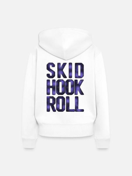 Skid Hook Rolle - Frauen Premium Bio Zip Hoodie - Weiß