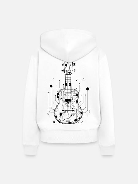 Ukulele - Frauen Premium Bio Zip Hoodie - Weiß