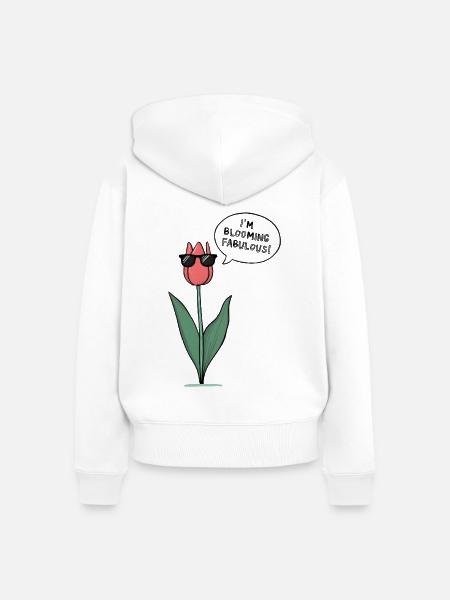Blooming Fabulous  - Frauen Premium Bio Zip Hoodie - Weiß
