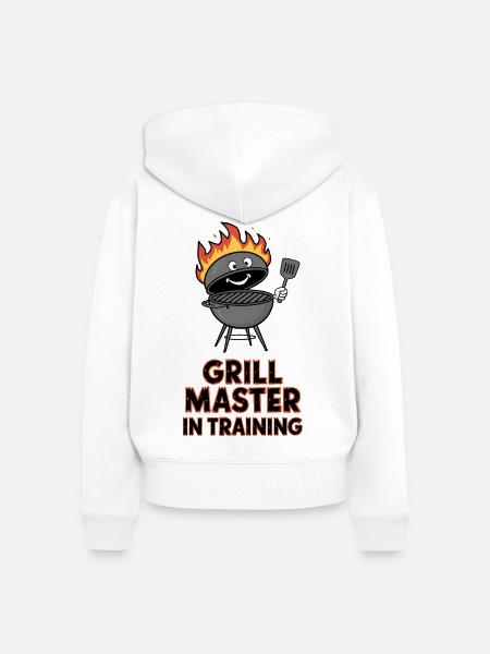 Grill Master in Training - Frauen Premium Bio Zip Hoodie - Weiß